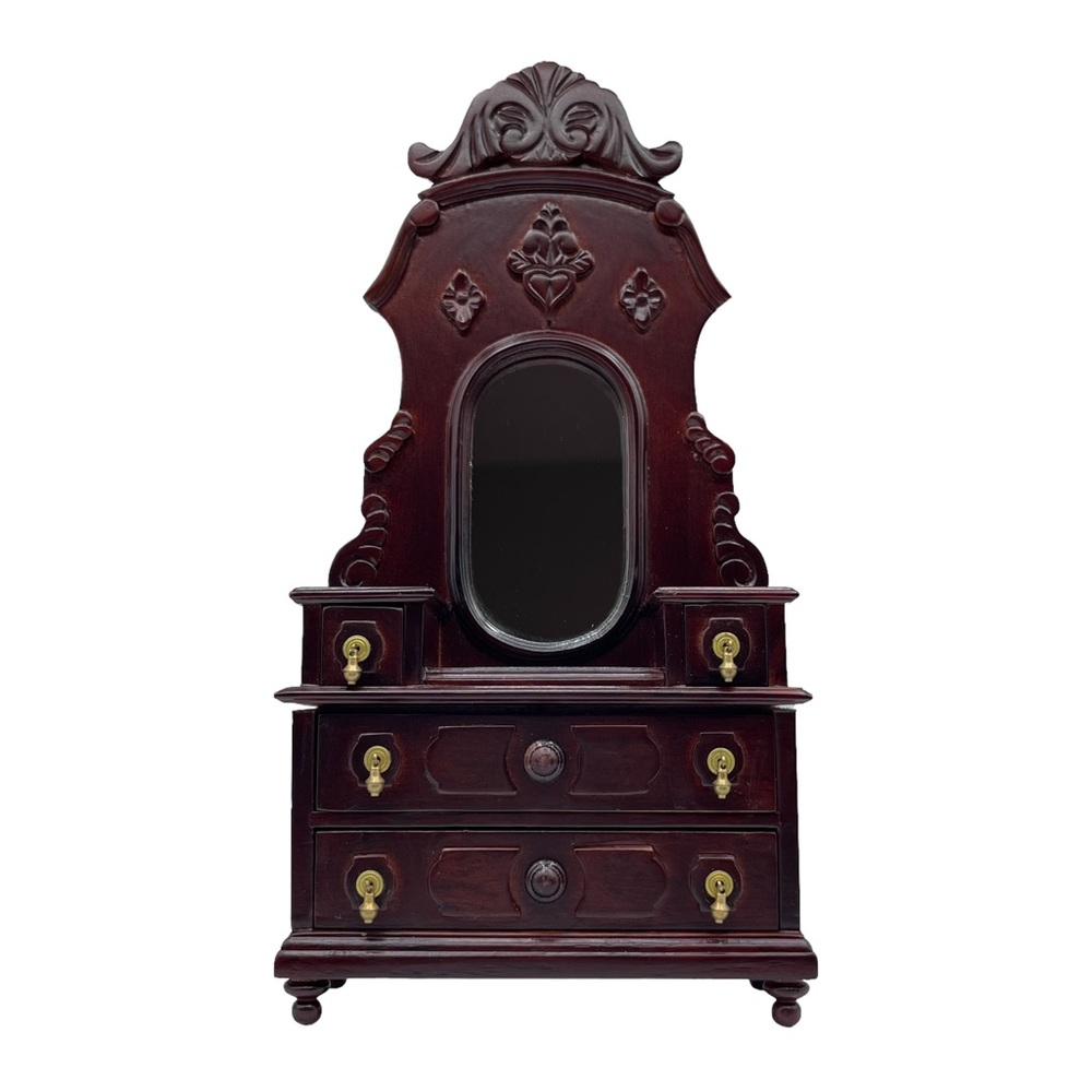 Vtg Fantastic Early Bespaq Victorian Fleur De Lis Dresser Miniature Dollhouse